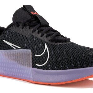 Womens Size 9 Nike Metcon 9 in black/metallic silver/purple/red